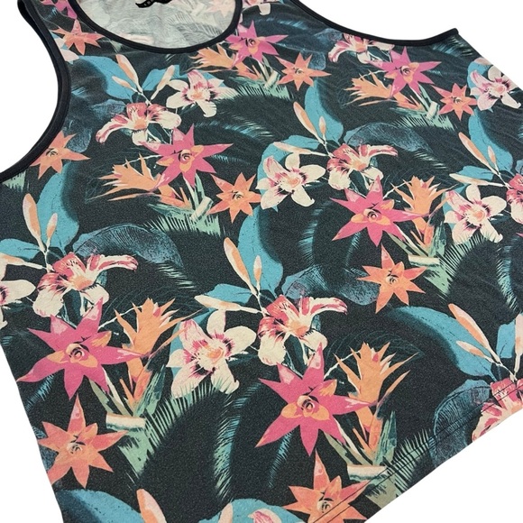 Edgar + Ash Men’s Tank Top 2XL Tropical Floral Print Summer Sleeveless - Picture 2 of 5